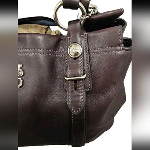 Coach Fine Leather Large Burgandy Zip Tote Bag Shoulder Bag